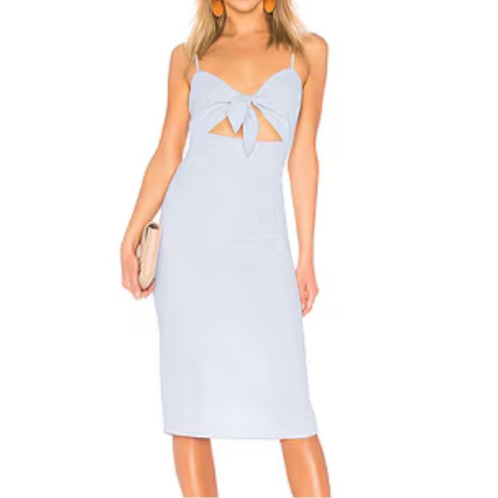 Privacy Please Hibiscus Midi in Blue Stripe size XXS